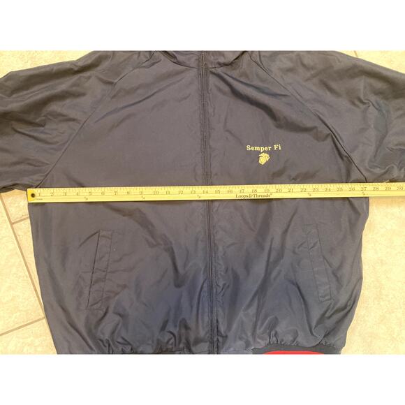 USMC  Marines Jacket Reversible Mens Military Red Fleece Blue Veteran XL - Picture 7 of 12